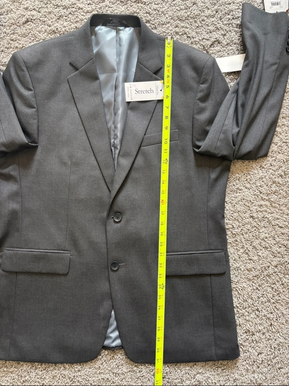 J.M. Haggar Men's Classic Fit Stretch Suit Jacket in Dark Gray Heather